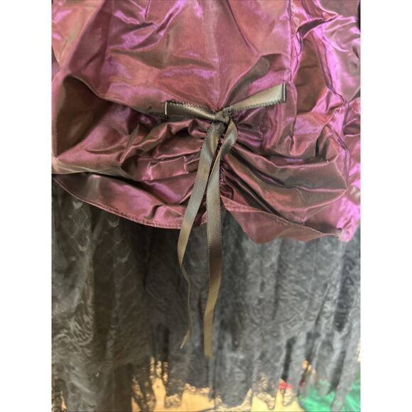 90s Goth Prairie Prom Dress Sz 10 Alfred Angelo Metallic Party Purple Vampire - Picture 6 of 12